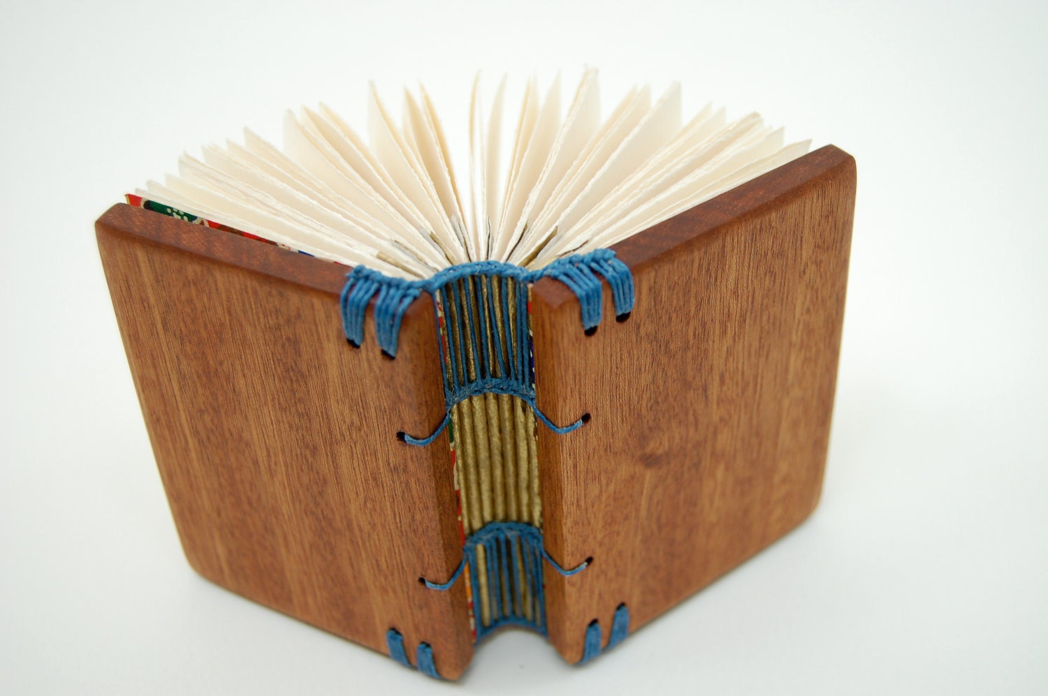 handmade journal - mini mahogany wood book Stocking Stuffer