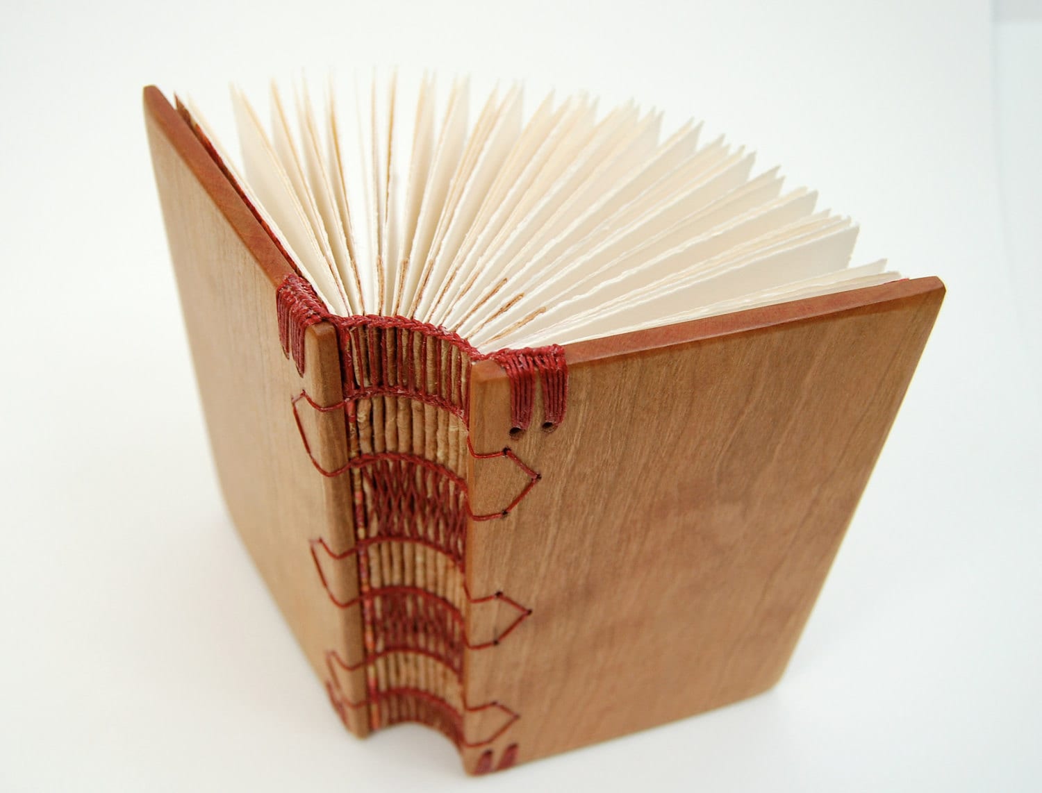 unique journal wood book in cherry - handmade small journal rustic
