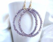 Chloe: Purple Crystal Hoop Earrings