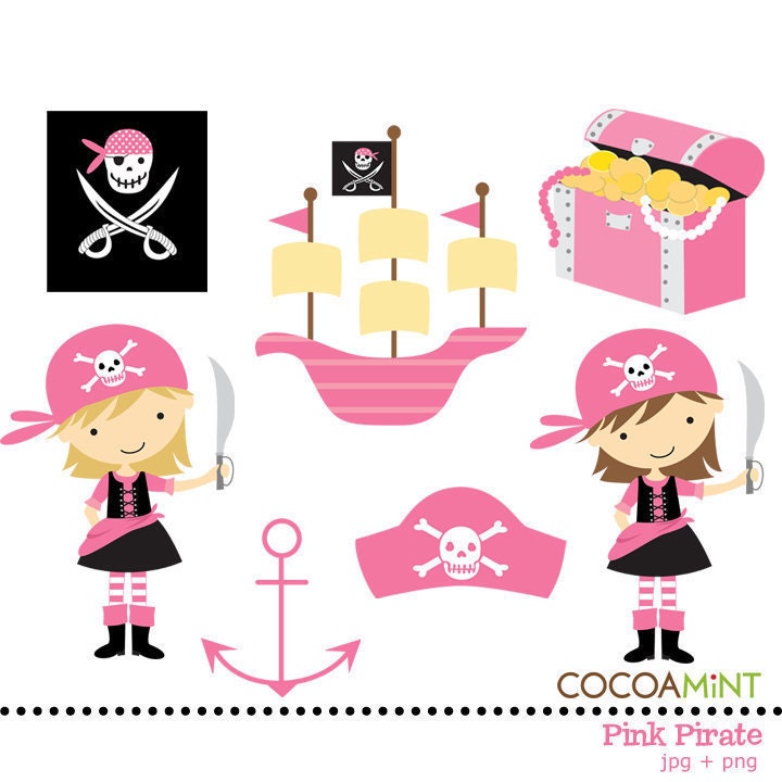 Pink Pirate Clip Art Il_570xn
