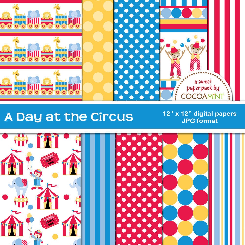 A Day at the Circus Digital Papers Il_570xn