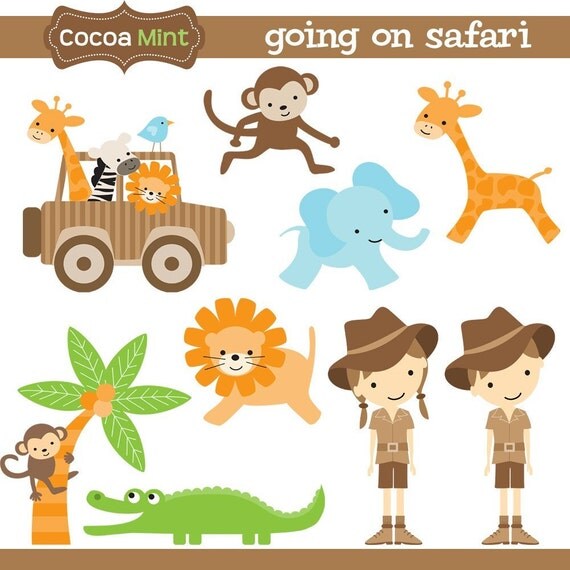 Going on Safari Clip Art Il_570xn