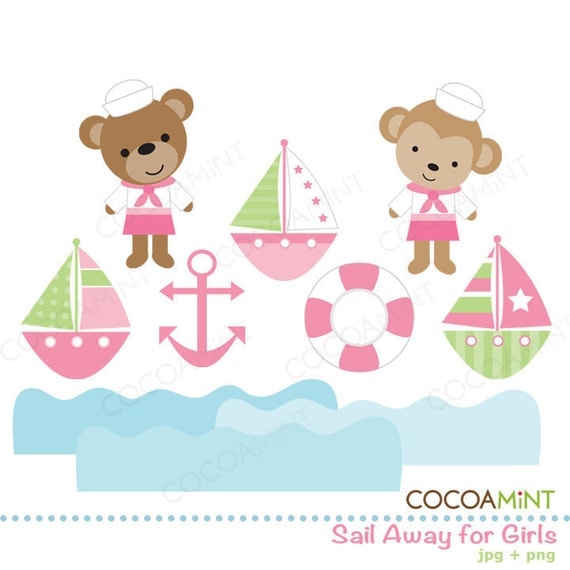 Sail Away for Girls Clip Art Il_570xn