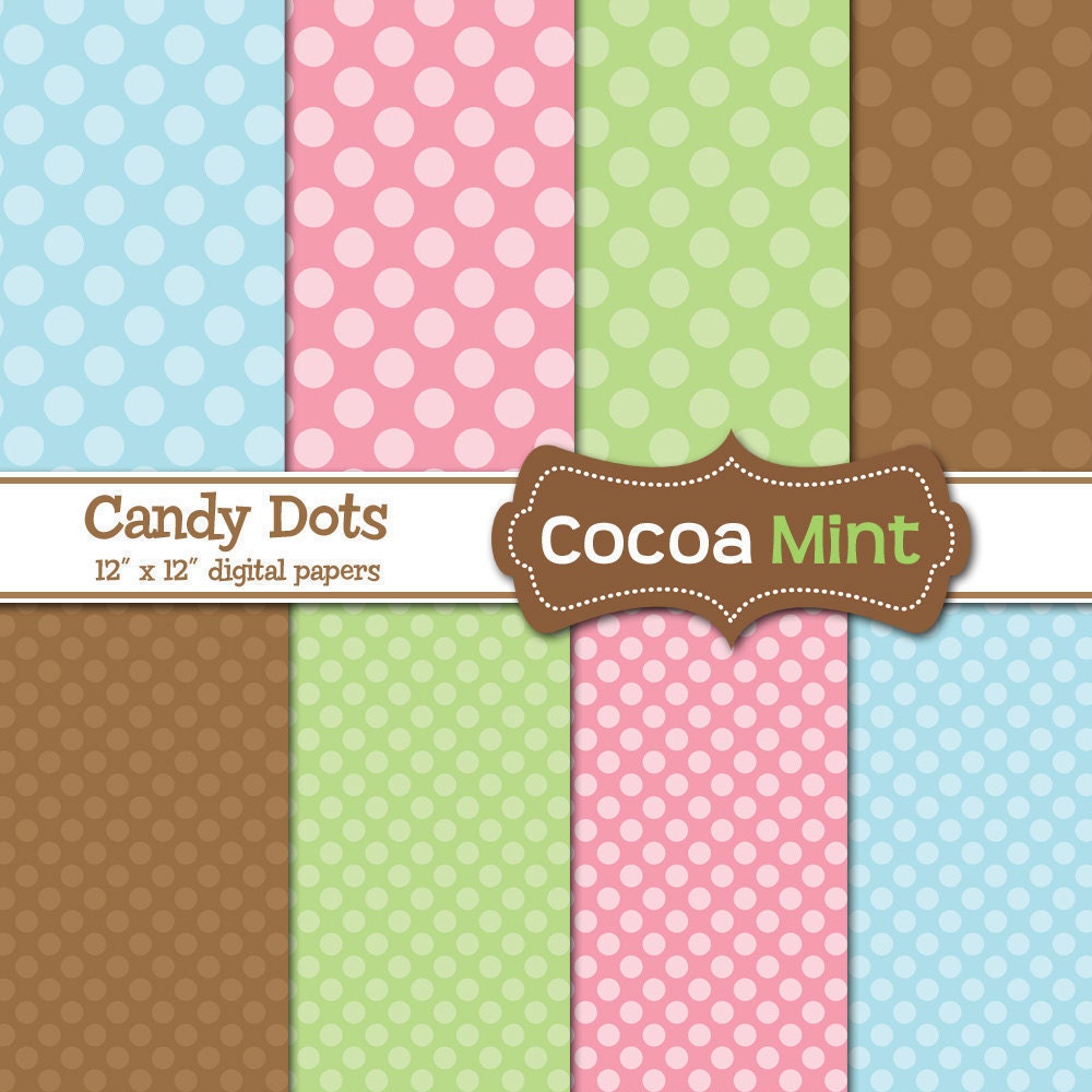 Candy Dots Digital Paper by cocoamint on Etsy
