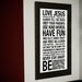 Family Rules Subway Art Print // White and Black // 20x30