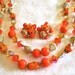 Orange, Necklace, Earrings, Madmen, Vintage, Jewelry, Orange, Spring, Summer, Fashion, Retro, 3 items, 1960s