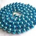 Christmas, Mercury Glass, Beads, Aqua, Garland, Home Decor, Decoration, Supplies, 44" long, 85 beads, 1940's, 1950s