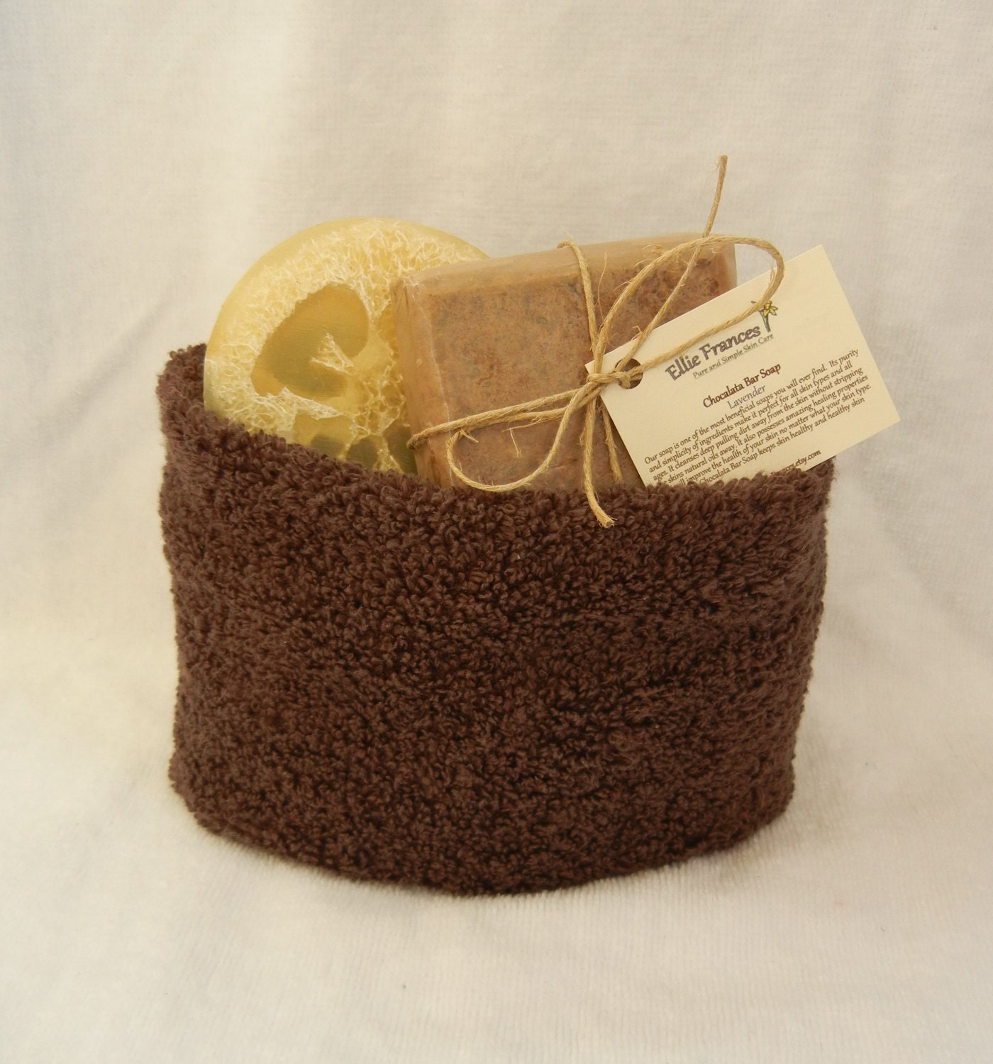 Hand Towel Gift Basket with All Natural Soaps