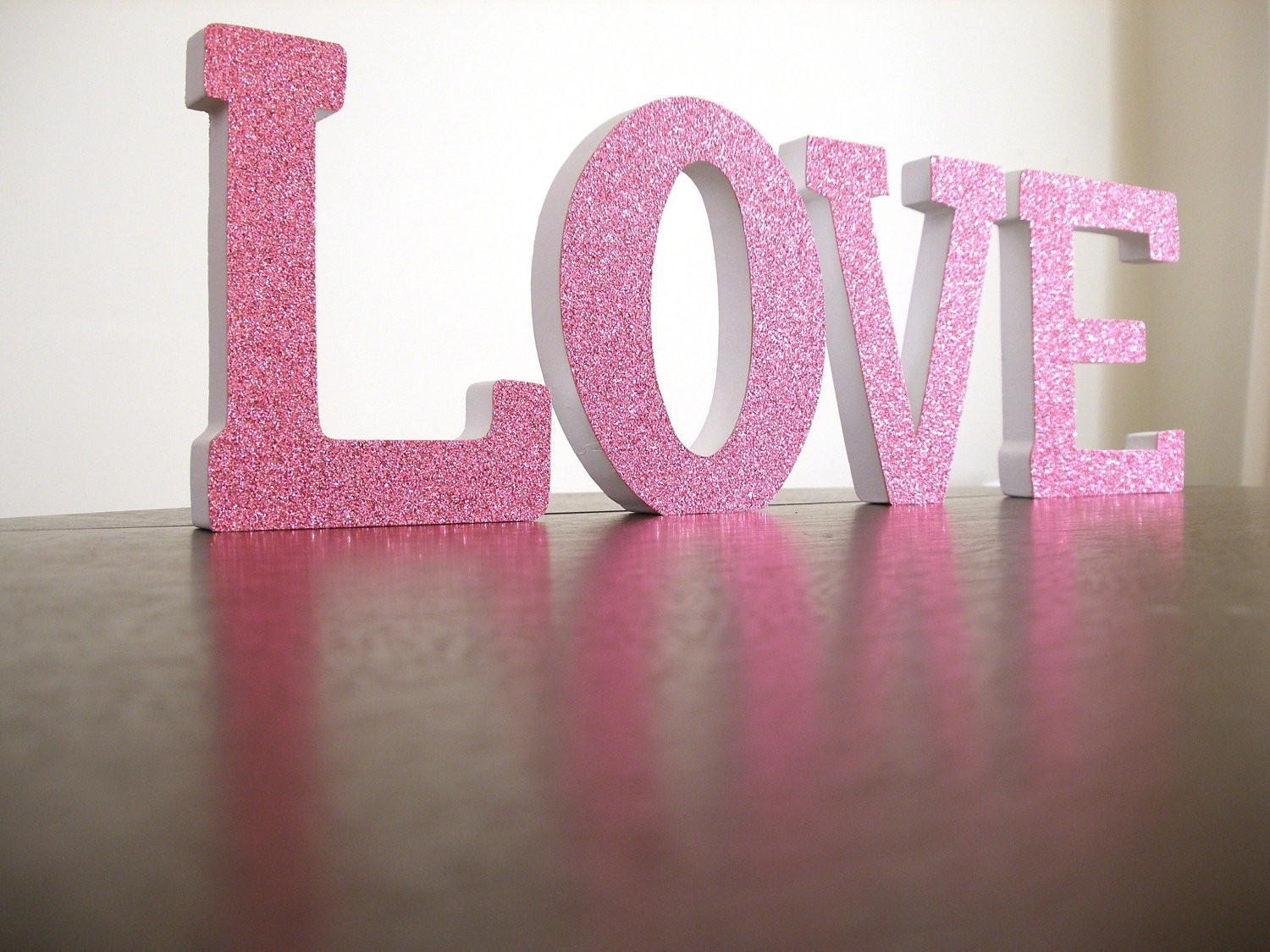 Custom Hand Decorated Wood Letters GLITTER - Wedding Nursery Bedroom Home Decor Wall Decorations Holiday Wooden Valentines Day