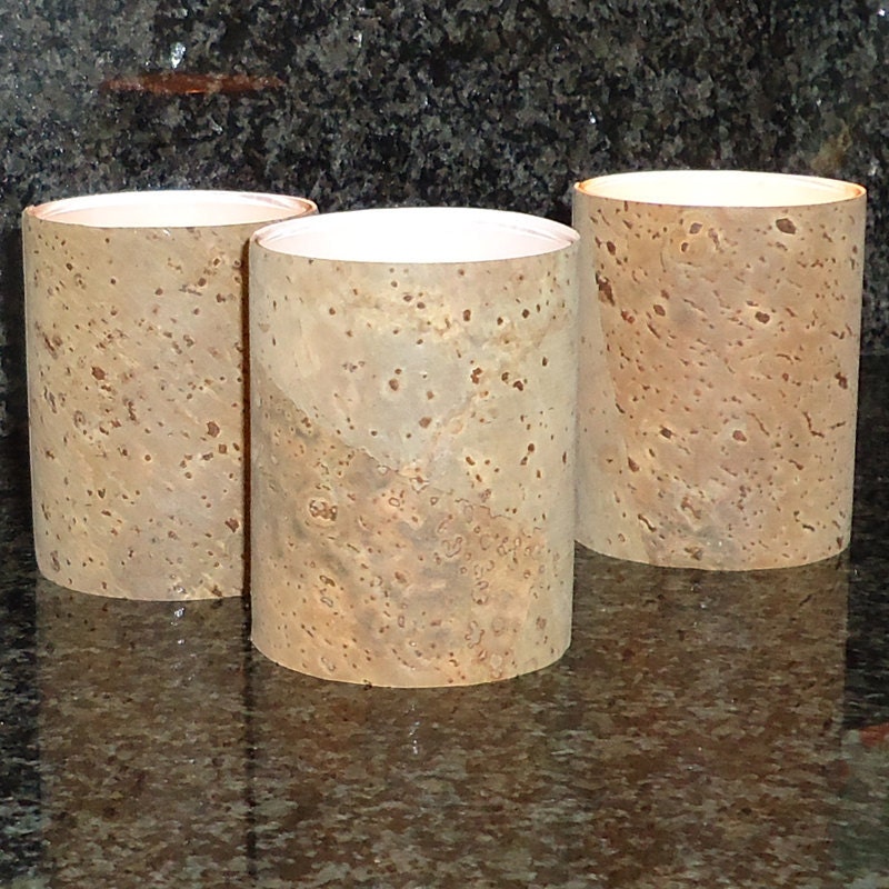 3 Cork Wrapped Votives