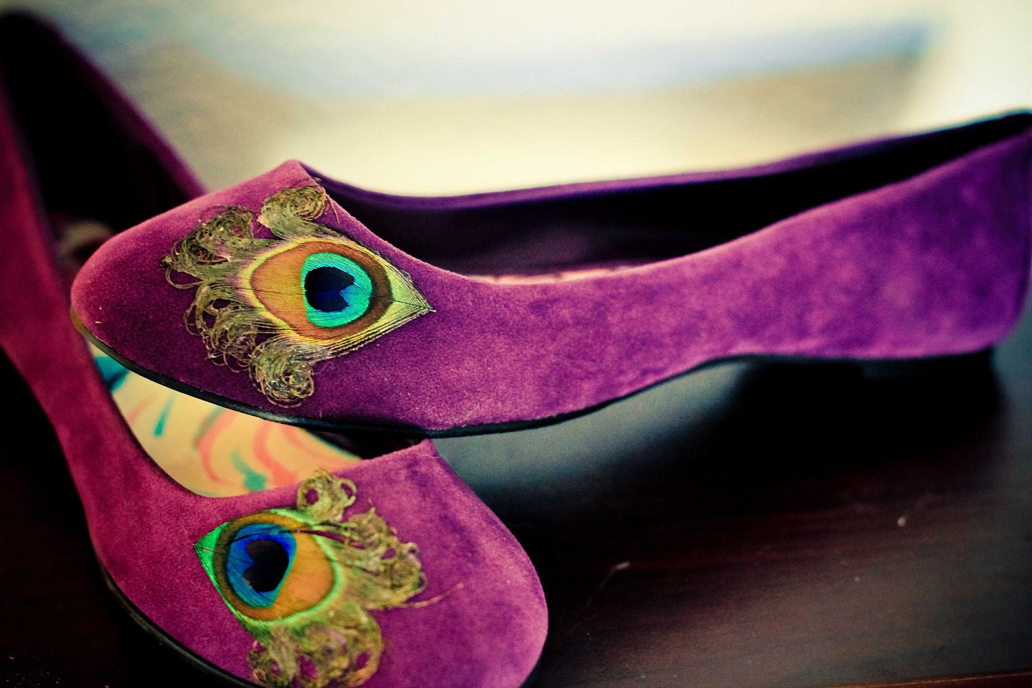Purple  Peacock Flats ... Size 7.5