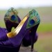 Purple Satin Peacock Pumps .. Size 11