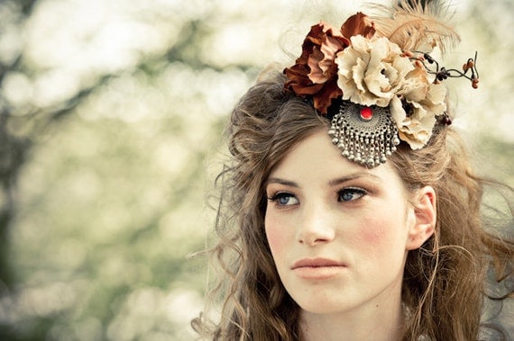 Autumn headpiece - headdress headpiece by Moth and BayLeaf