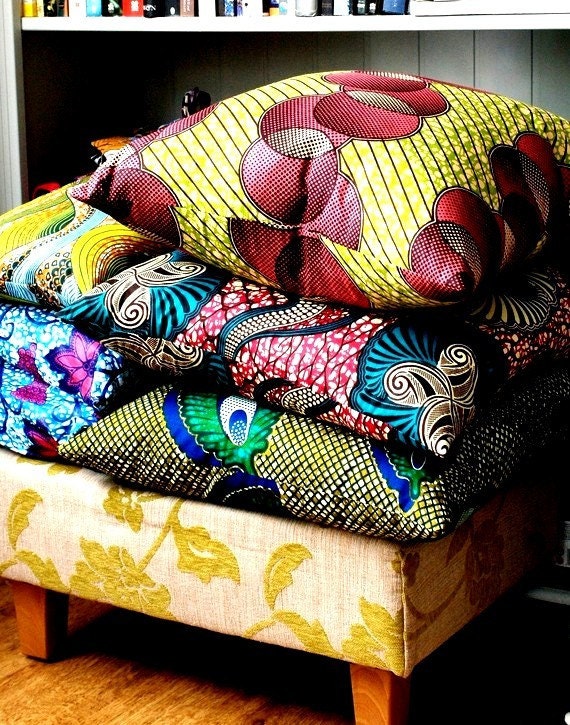 MIX and Match African Wax Print - three large covers 20x20 - Genuine wax print batik 100% Cotton