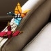 Love Birds - TWO Place card holders - Fabric Origami Crane