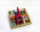 Dog Tail Leash Holder - DEVOTION PatchWork Paws -  Personalize it with Optional Letter Tiles