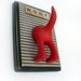 Dog Tail Leash Holder  - Cream Stripes  -  Personalize it with Optional Letter Tiles