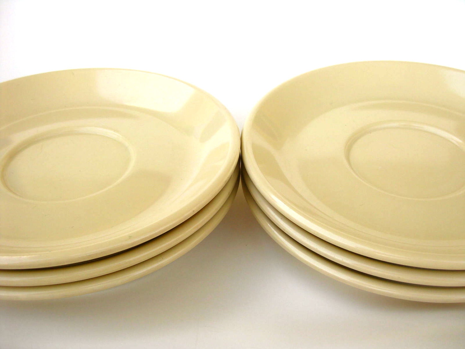 1950s Vintage Beige Arrowhead Ever Ware Melmac Saucer Set of 6