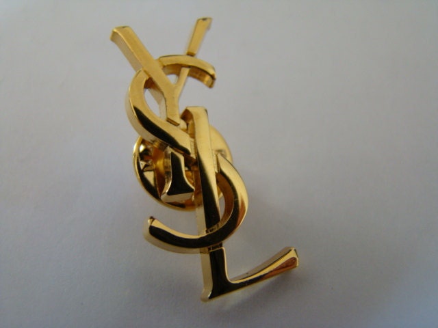 YSL Yves Saint Laurent Interlaced Letters Initals Pin