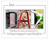 Reserved Fathers Day GIFT Alphabet Photo  DAD Fine Art Print  with quote
