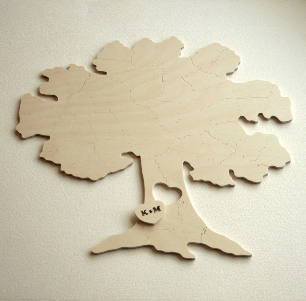 70 piece Guestbook Wedding Puzzle HEART TREE