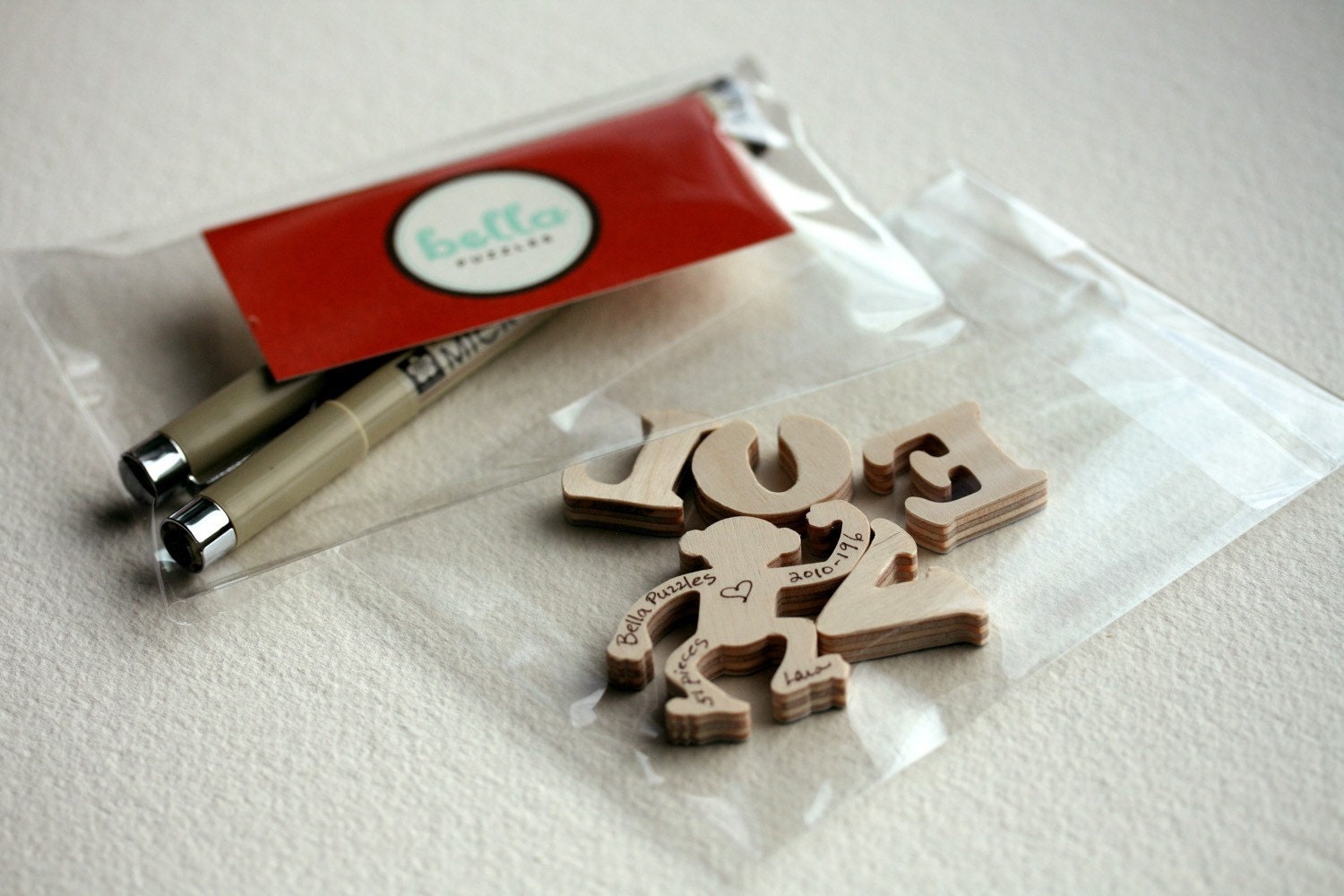 30 piece Wedding Guest Book Alternative WOOD Jigsaw Puzzle - custom made with names or date