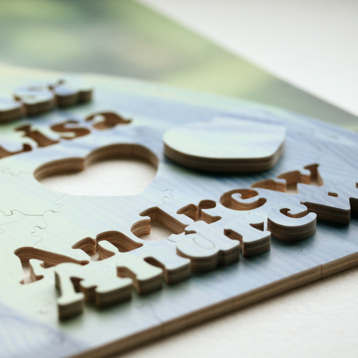 60 piece Modern Guestbook PHOTO Puzzle for Wedding - use your best engagement photo - guests will love it