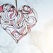 Stained Glass Heart Valentine Heart Intricate Tribal Motif - Dusky Rose Peach Pink Wedding Gift Anniversary Gift Bride Groom