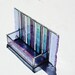 Stained Glass Business Card Holder Purple Lavender Blue Art Glass Fathers Day Office Graduation Gift Desk Accessory New Job OOAK