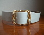 Vintage Solid Metal DECO Buckle BELT.  (S)
