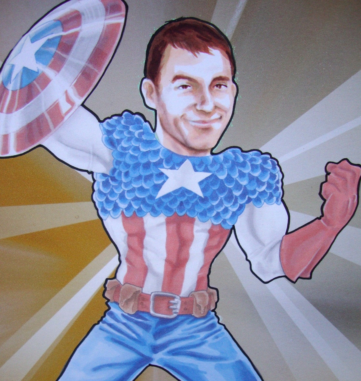 Captain America Custom Portrait and Name Avengers Comic