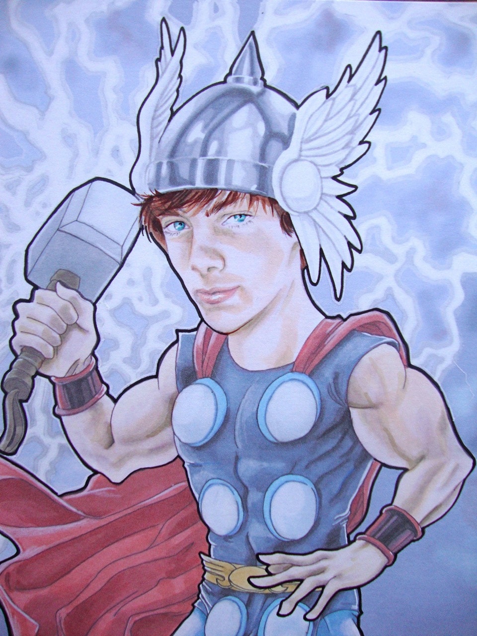 Thor Custom Portrait Marvel Avengers Comic Book Superhero
