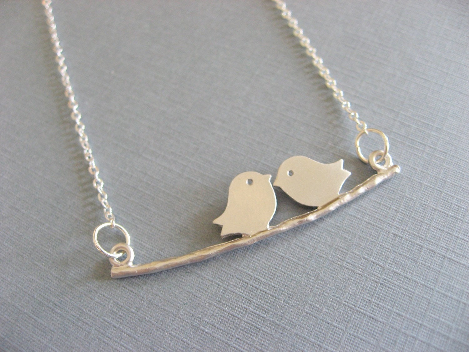 Two Little Love Bird Necklace, Anniversary gifts, bridesmaid, best friends
