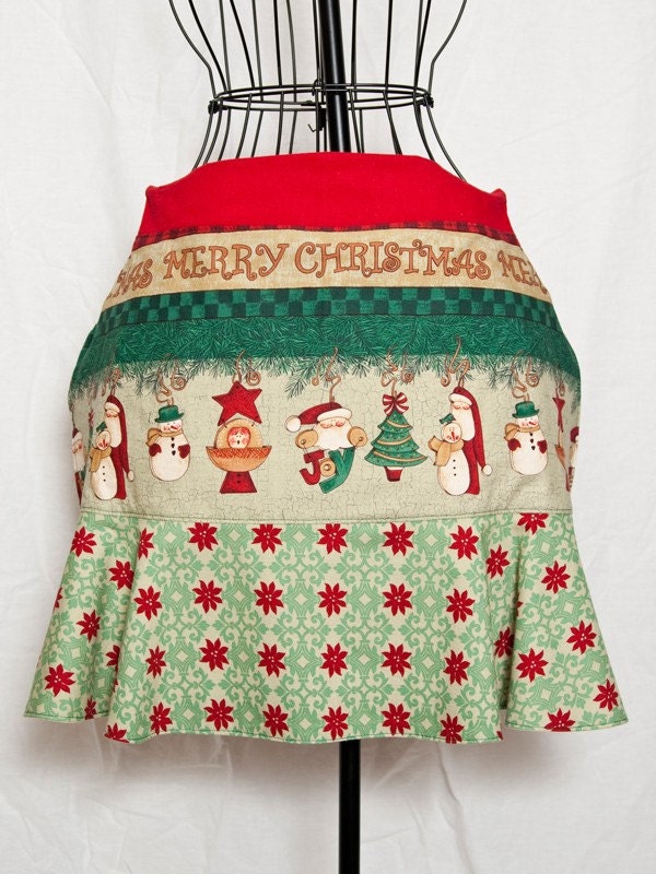 merry Christmas fleur de lis half apron