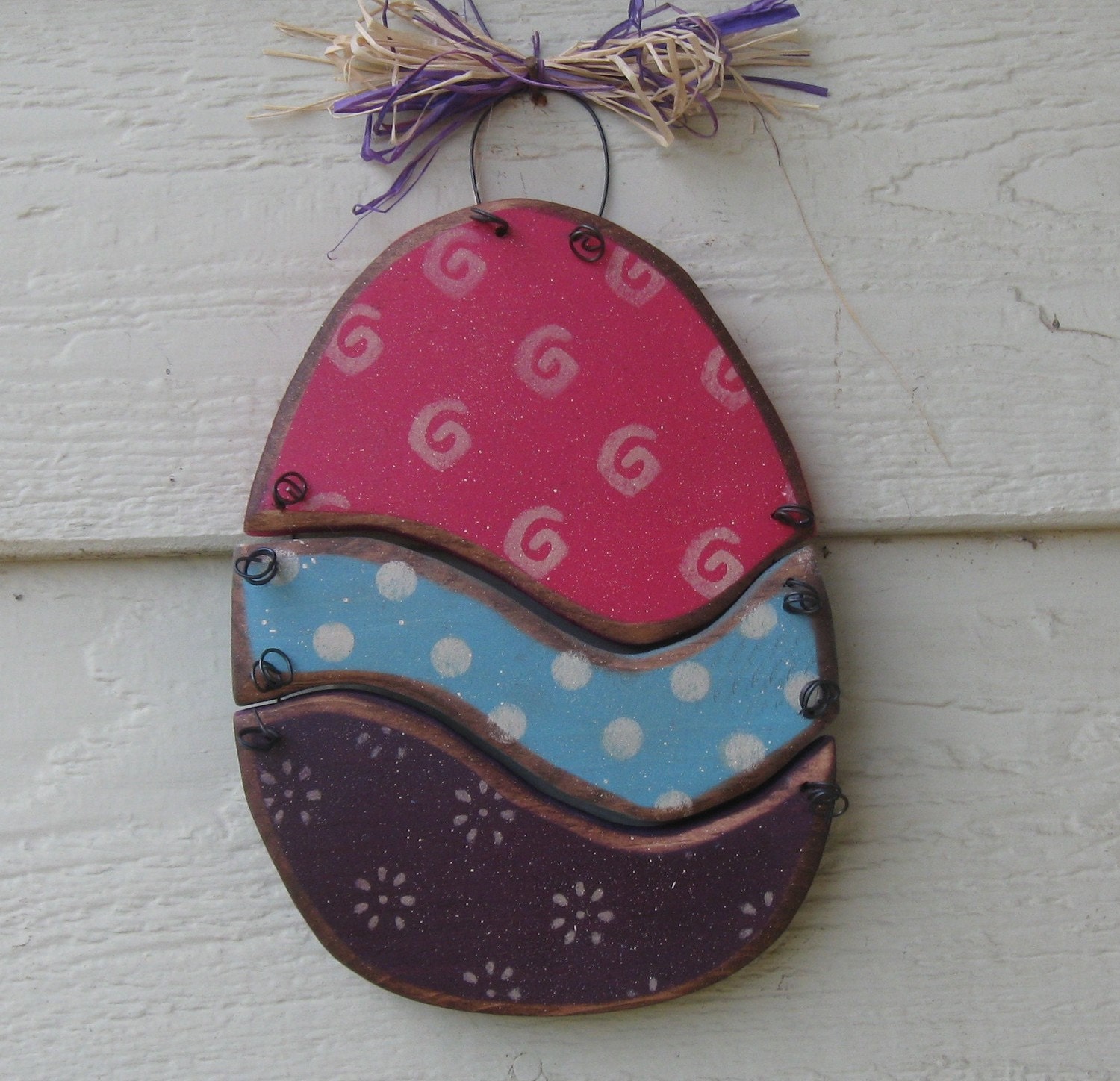 Spring DecorSmall Hanging Easter Egg by AlwaysInSeason on Etsy