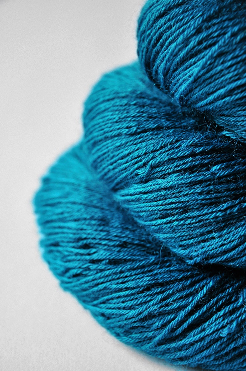 Peacock butterfly taking a dirt nap - BFL Sock Yarn superwash