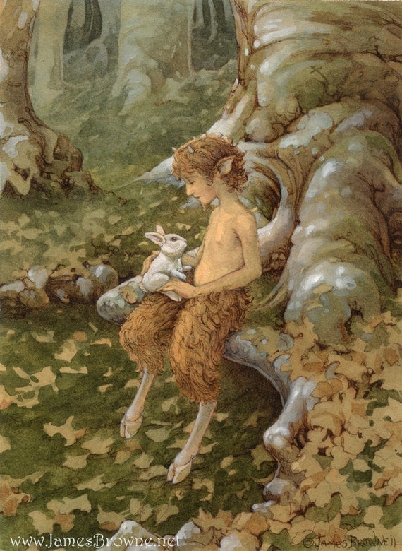 The White Hare and Faun 8.5 x11 Print