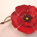 Scarlet red poppy pin