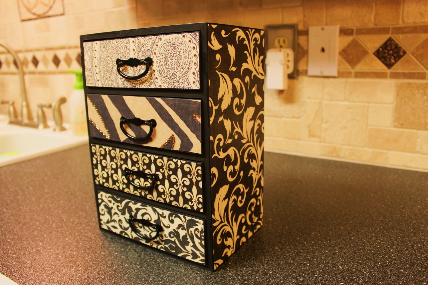 SALE Custom home decor: Home decor design crystallized jewelry chest or trinket box