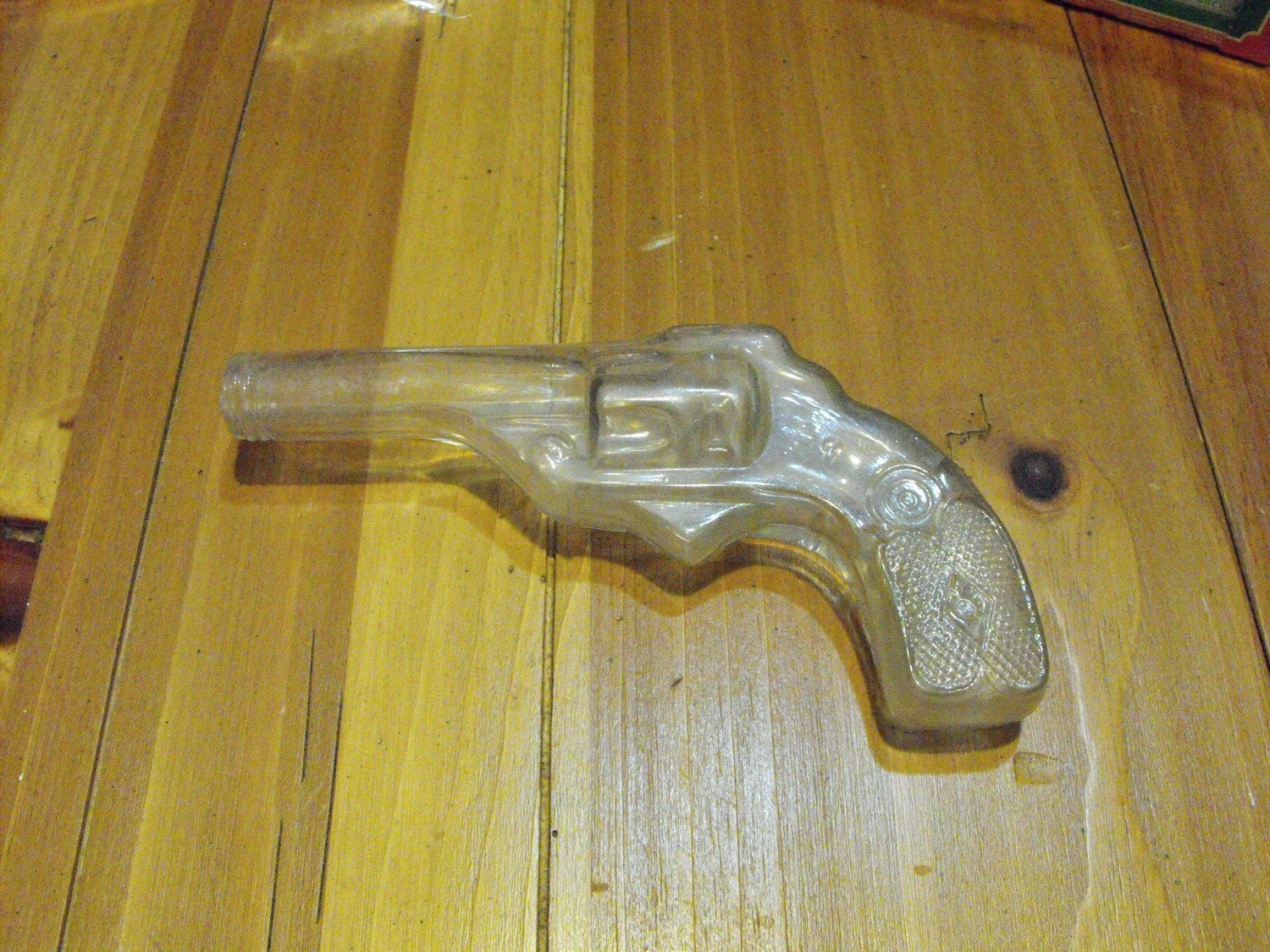 Vintage Clear Glass Gun Candy Holder by peacenluv72 on Etsy