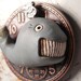 Steampunk WHALE magnet one of a kind sculpted signed art