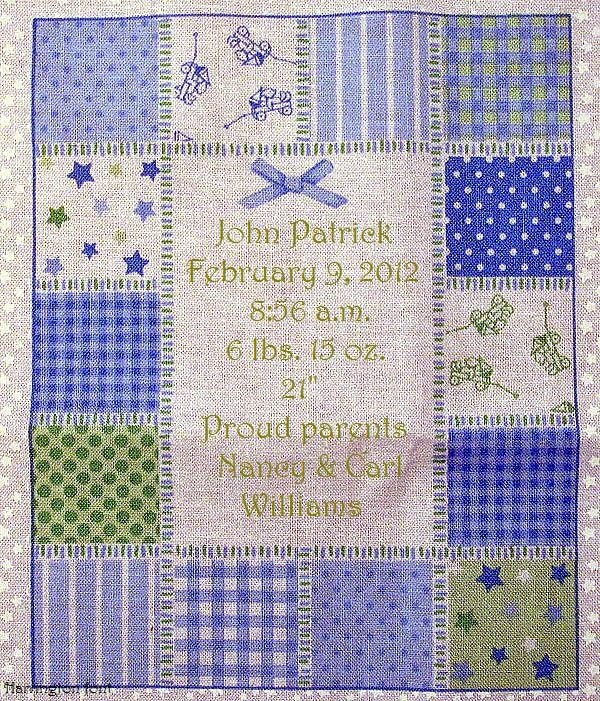 Baby Quilt Label - Patchwork, Custom Made & Hand Embroidered