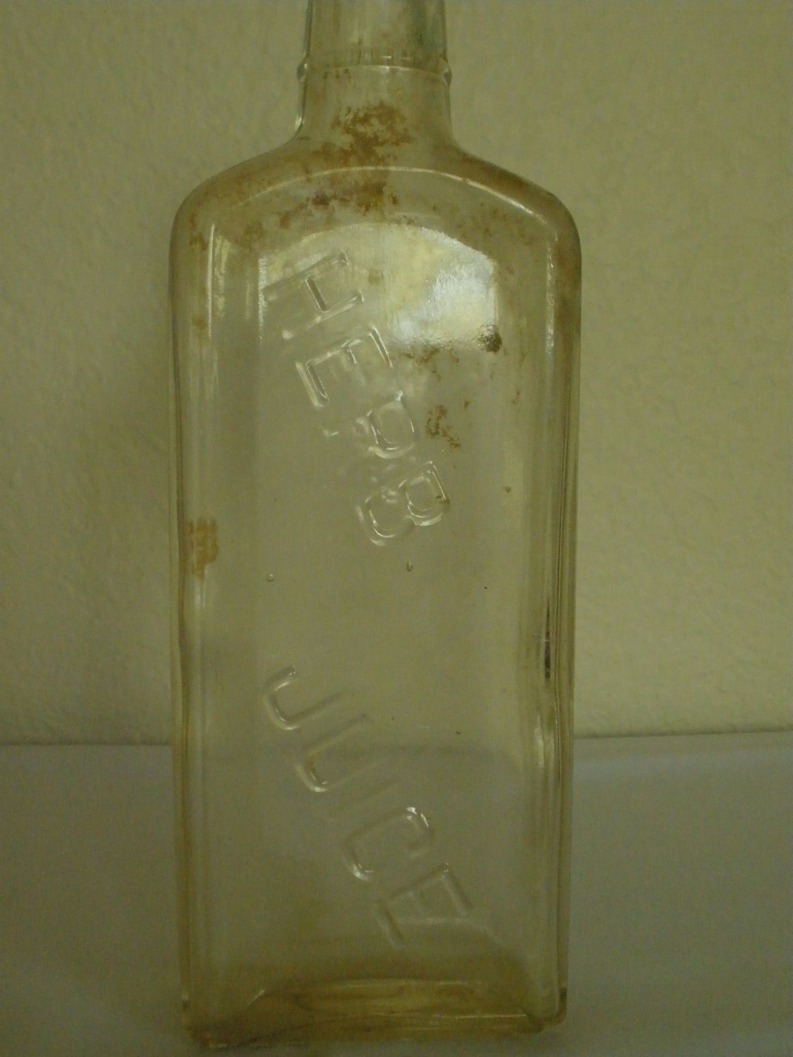 Herb Juice Vintage Glass Bottle by isabelmason on Etsy