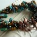 Turquoise & Copper Crochet Bracelet - Beaded Bracelet - Under 50