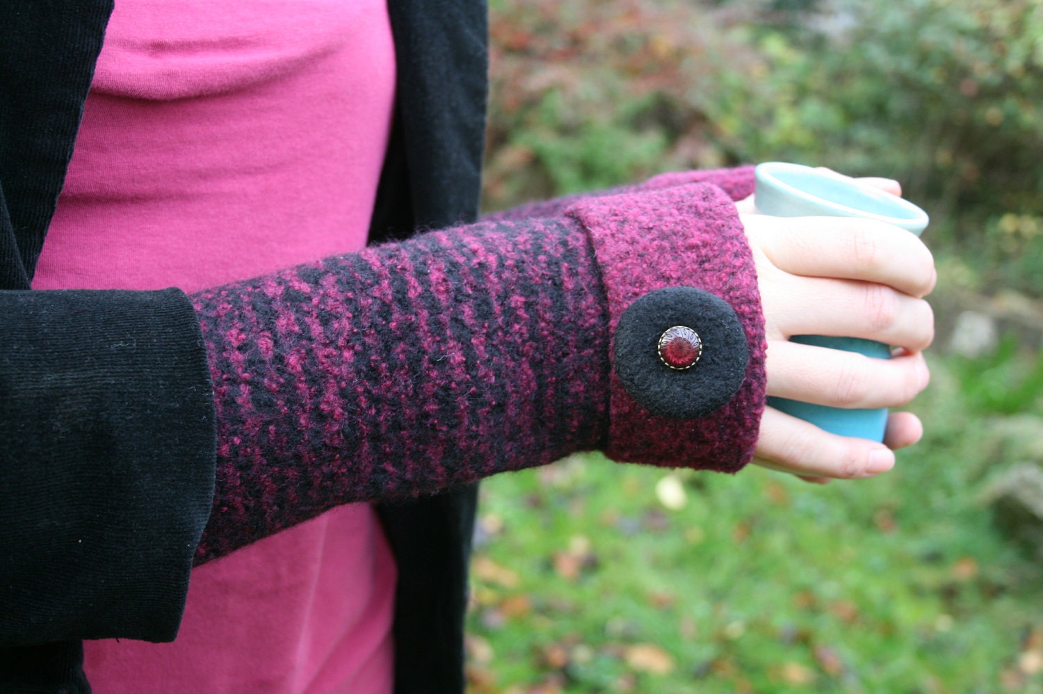 Fandango: Hand knit and Felted Arm Warmers