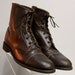 Utilitarian Chic Lace Up Leather Granny Boots Size 10