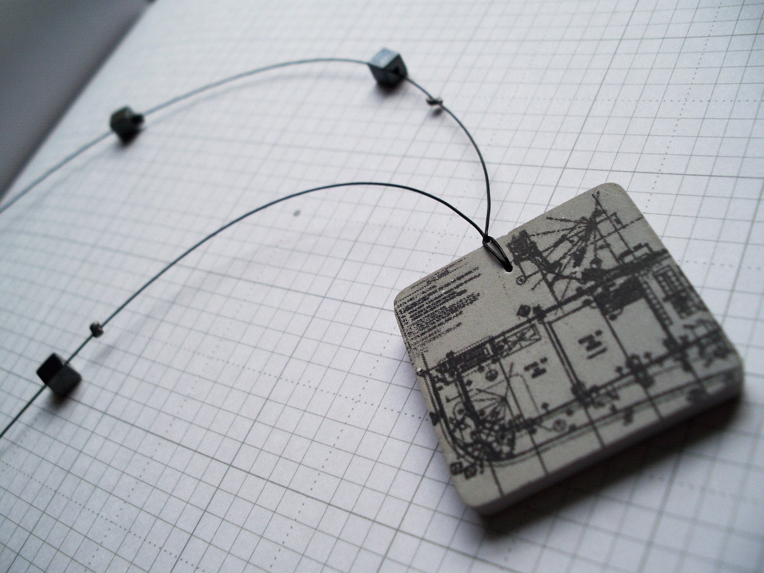 Square Architectural Plan - Necklace