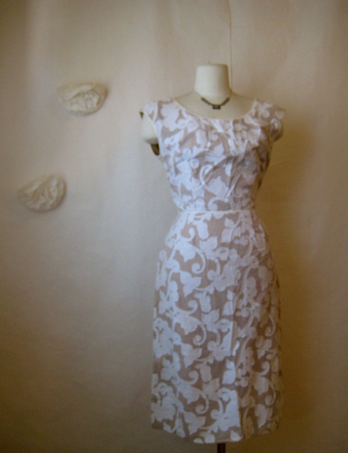1950s dress. vintage 50s wedding dress. illusion wiggle cocktail party gown.