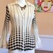 Border Print Polka Dot 1980's Blouse, Boho Hippie,Pleated Chiffon, Sheer,Graphic, Bold Print