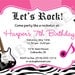 Rockstar Birthday Party Invitation Zebra Print - DIY Print Your Own - Matching Party Printables Available